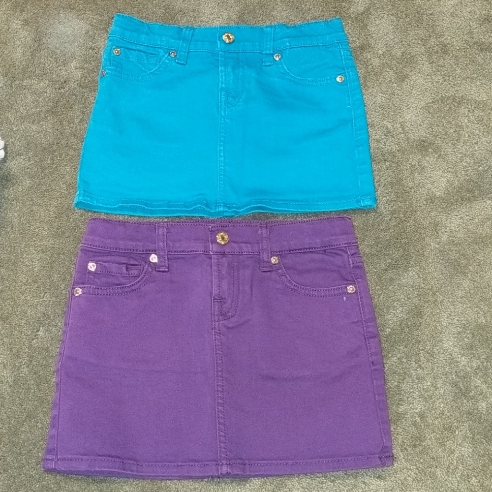 Lot 2 SFAM skirts mankind blue purple mini denim 6